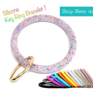 Pulsera con llavero, llavero de silicona, brazalete con llavero, llavero de pulsera, llavero, correa de silicona para la muñeca, regalos para ella, llavero Big O