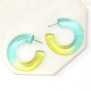 Bold Translucent Resin Hoop Earring, Oversize Hoop, Unique Resin Hoop Earrings, Clear Acetate Earring, Lightweight Statement Hoop, 40mm Hoop