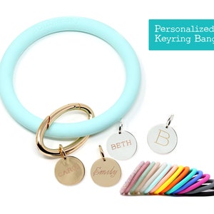 Pulsera con llavero personalizada, llavero personalizado, pulsera con monograma, llavero de muñeca, llavero de silicona, regalos para ella