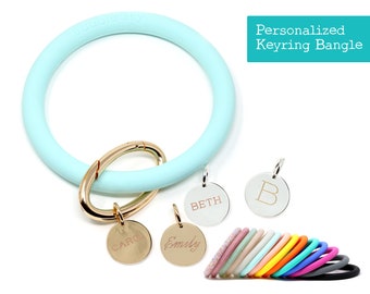 Key Chain Bracelet, Personalized, Keyring Personalized, Monogram Keyring Bracelet, Key Chain Wristlet, Silicone Key Ring, Gifts For Her