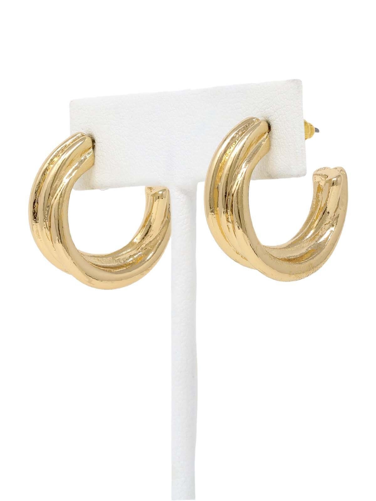 Orecchini a cerchio in ottone placcato oro – La Casa by Importante