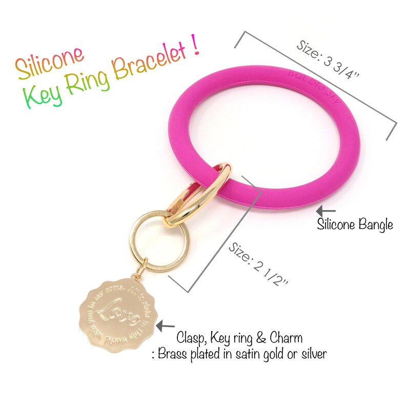 Key Chain Bracelet Love Key Saver Keyring Banglekey Chain Etsy