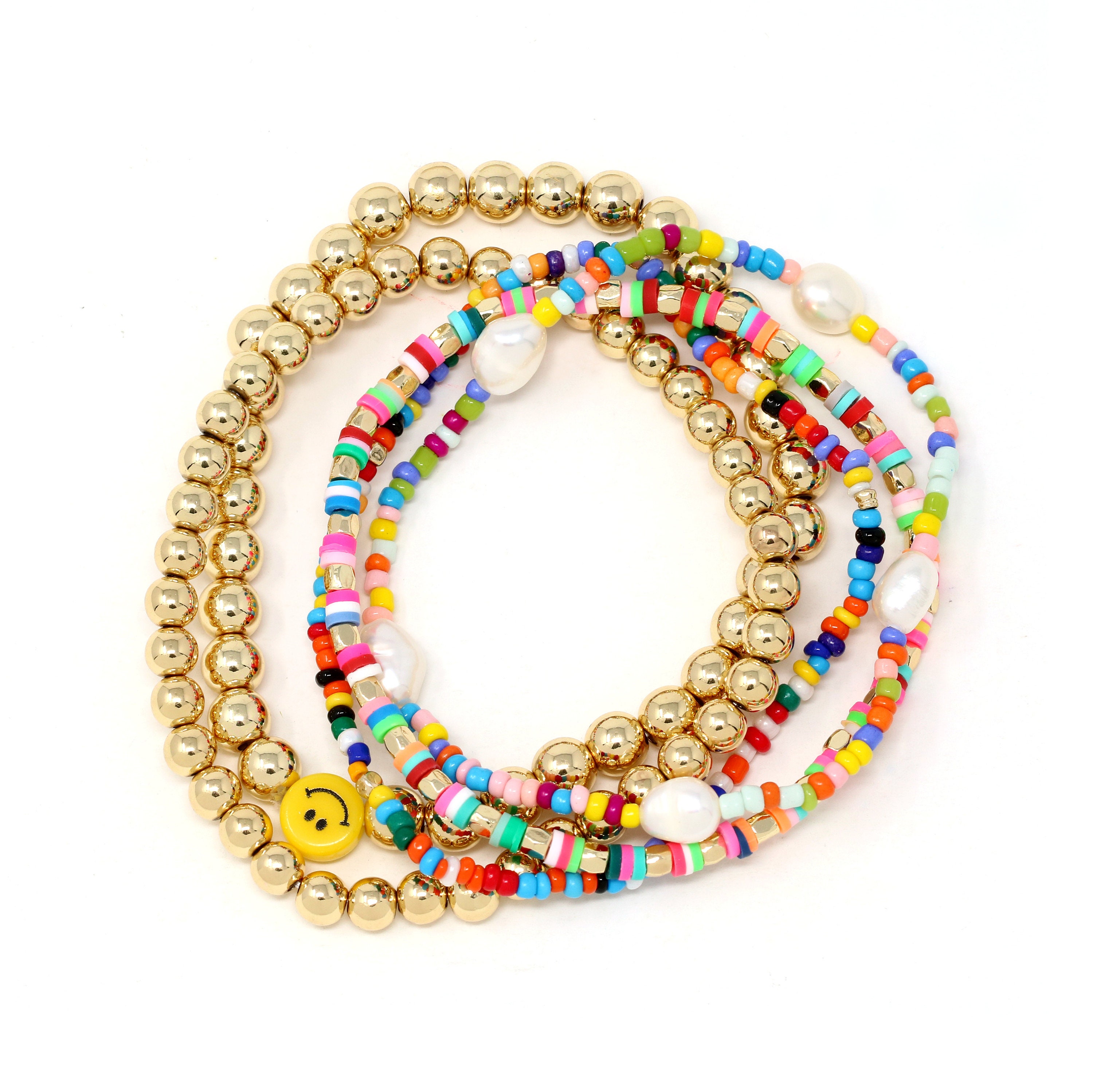 Braccialetto di perline impilabile bohémien Bracciale elastico