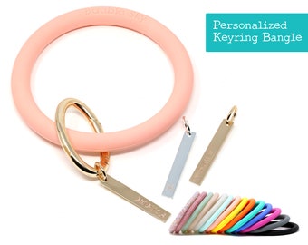 Key Chain Bracelet, Personalized, Keyring Personalized, Monogram Keyring Bracelet, Key Chain Wristlet, Silicone Key Ring, Gifts For Her
