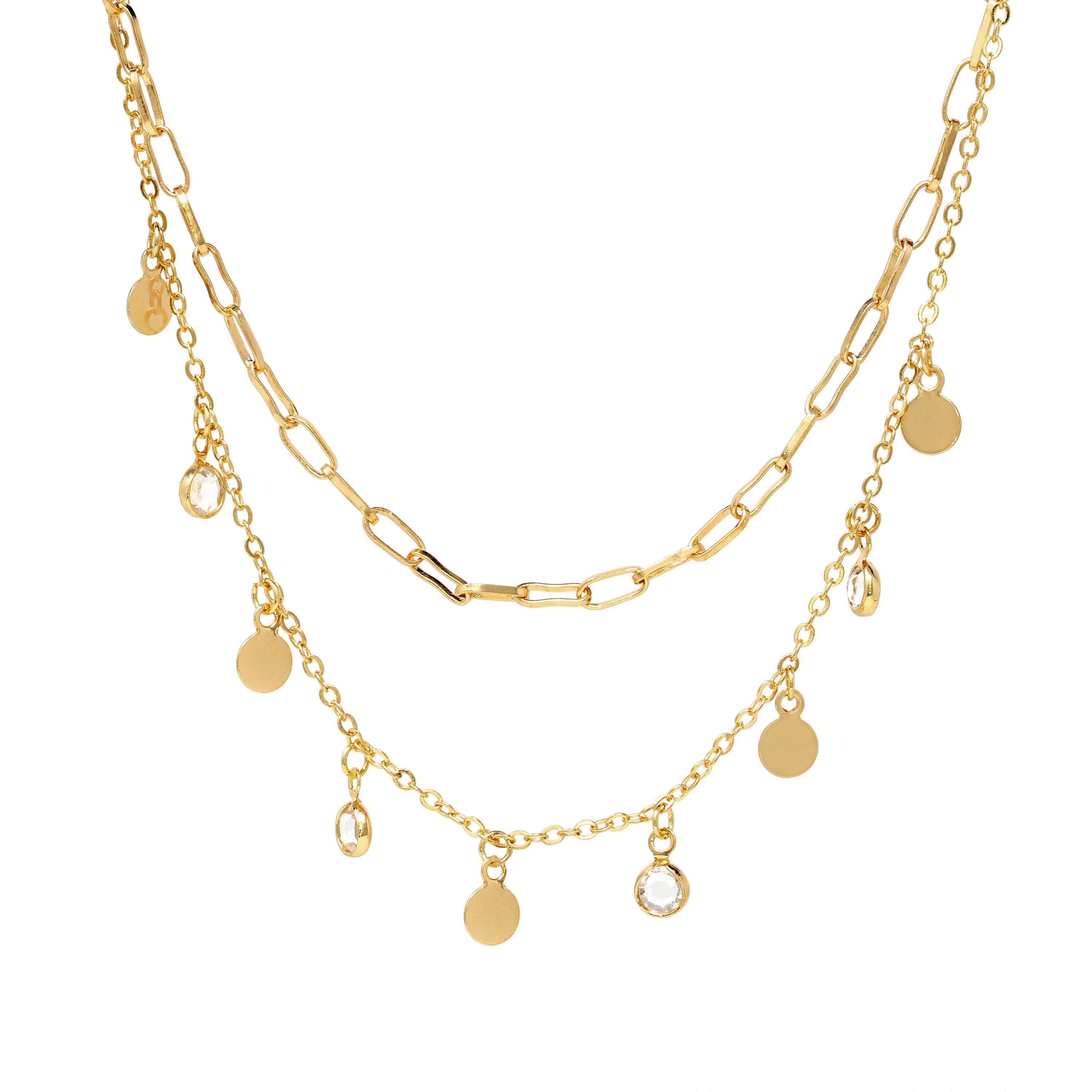 大人気!【Hei】Baguette layered necklace/2重チェーン/2色 MUSINSA | HEI baguette layered necklace