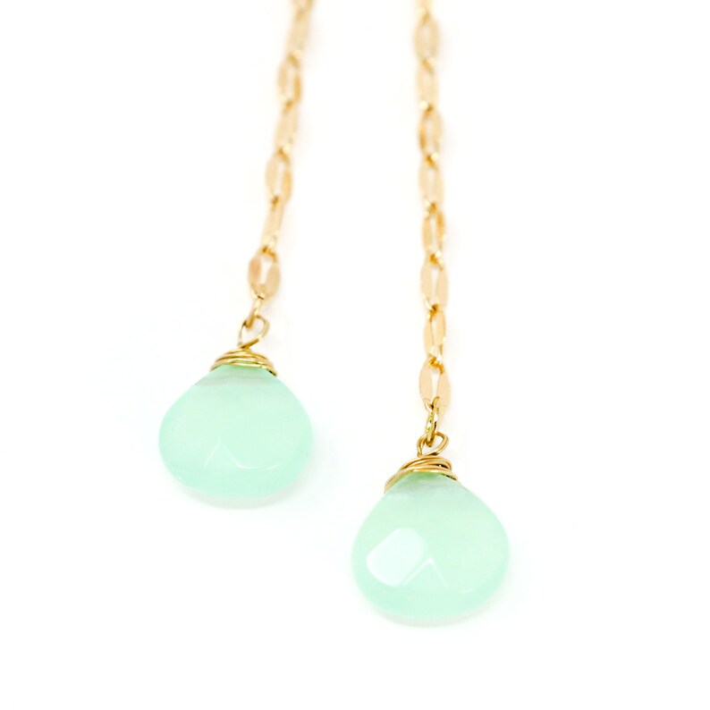 Natural Stone Drop & Dangle Earrings Thread Earring Etsy