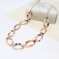 Resin Chain Link Necklace, Resin Link Necklace, Lightweight Statement Long Necklace, Bib Necklace, Everyday Geometric Necklace, Gift For Her