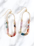 Oval Resin Drop and Dangle Earrings, Modern Lightweight Resin Drop Earrings, Geometric Earrings, Multi Color Resin Earrings, Gifts For Her