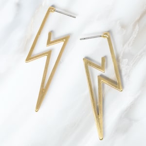 Aros modernos con forma de rayo, ligeros y llamativos, con filigrana de rayo, minimalistas, regalos para ella