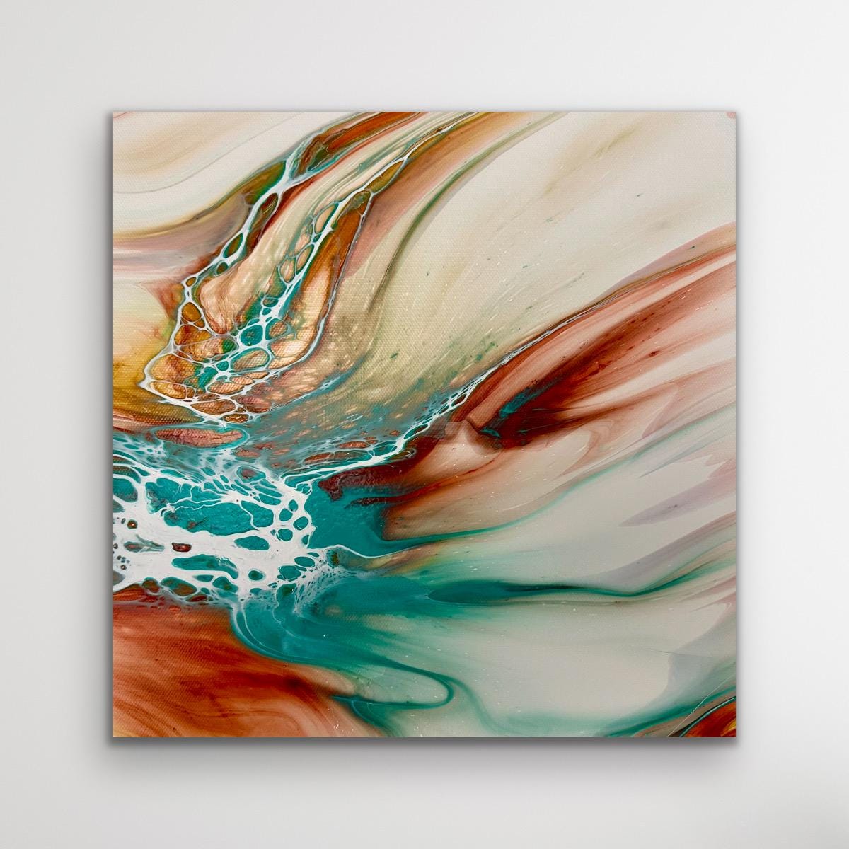 Abstract Water Flow Beautiful Flowing Water Inspired Abstract Fluid Art Acrylic Pour ...