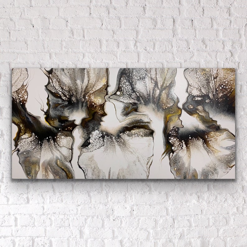 Beautiful Shades of Brown and Gold Abstract Fluid Art Acrylic Etsy