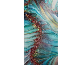 Under the Sea Inspired Abstract Fluid Art Acrylic Pour Giclee Print. Ocean / Beach Inspired. Different sizes available.