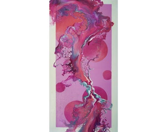 Shades of Pink Abstract Galaxy Inspired Fluid Art Acrylic Pour Giclee Print. Different sizes available.