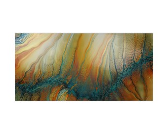 Stunning Desert Canyon Inspired Abstract Fluid Art Acrylic Pour Print. Different sizes available.