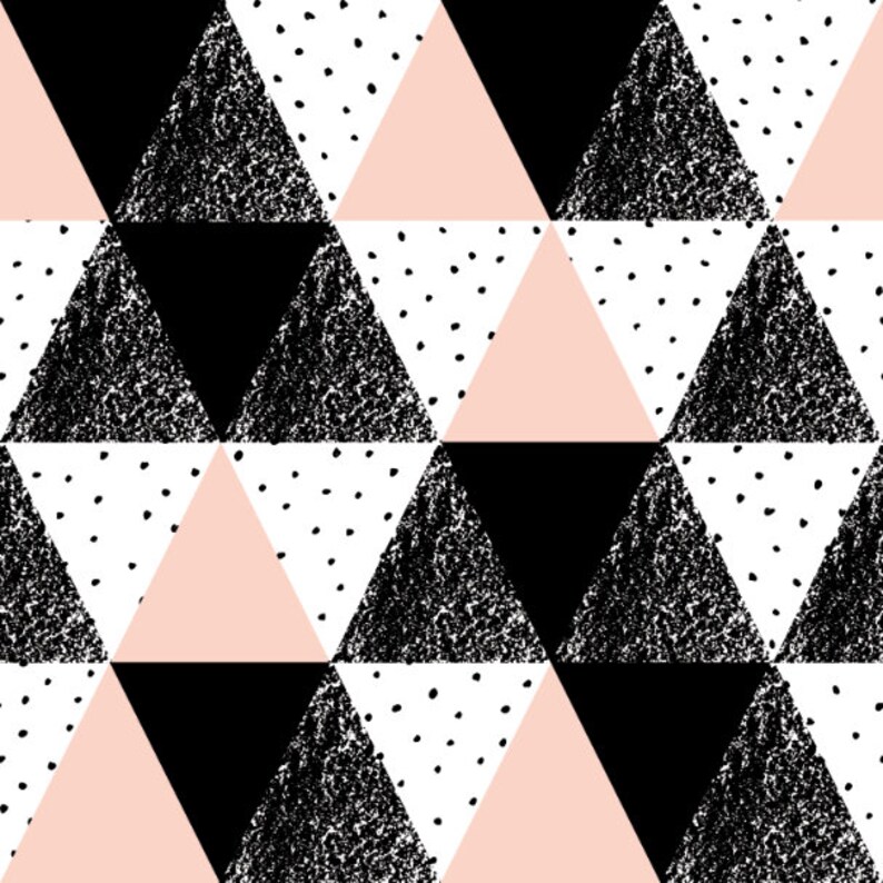 Classic Wallpaper Self-adhesive Wallpaper Removable Wallpaper Peel and Stick Wallpaper Wallpaper Wallpaper Pink /& Black Triangles #132