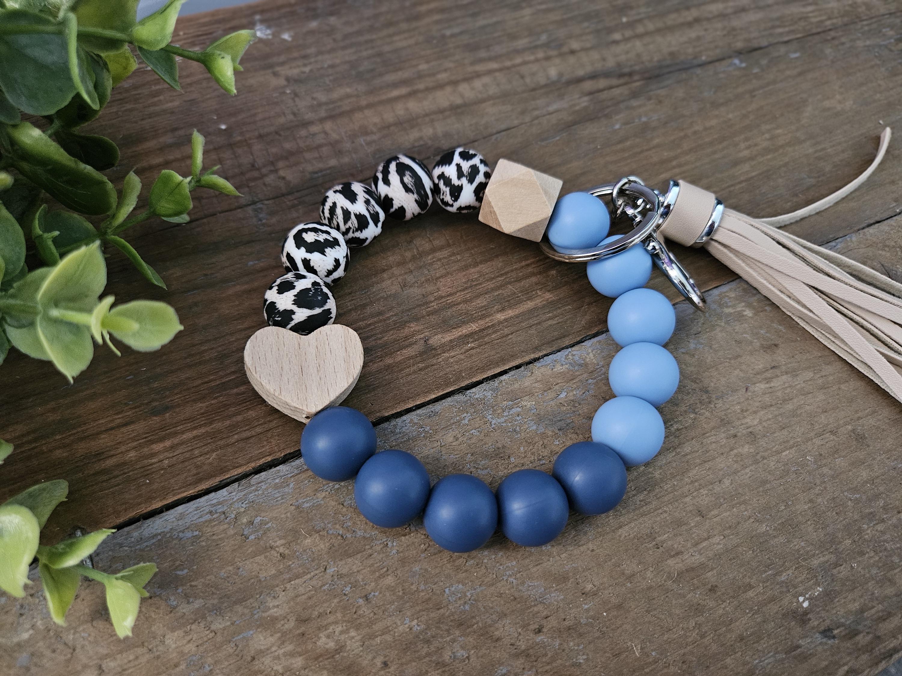 Blue Leopard Keyring - Etsy