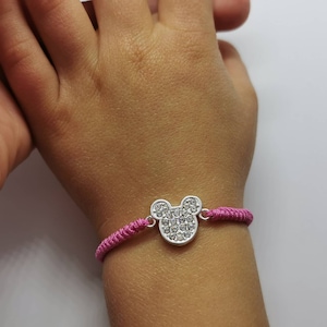 Minnie Mouse bracele for girl. Birthday girl gift. Baby girl mini mouse . Girl gift with charm. 3th, 4th, 5th, Birthday. Toddler jewelry