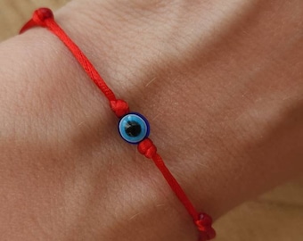 Nazar red bracelet. Red String of fate. Protection kabbalah thread for Girl or Boy. Evil eye cord bracelet for her or him. Unisex jewelry