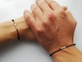 Custom Couple gift, Morse code couple bracelets. Personalised Best Friend gift, Long distance gift, Couple matching gift, Leaving gift guy