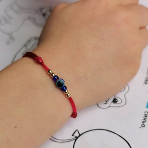 Nazar eye bracelet for child. 14k  gold beads bracelet for baby. Gift for grandson. Evil eye protection. Nephew baby shower. Newborn gift