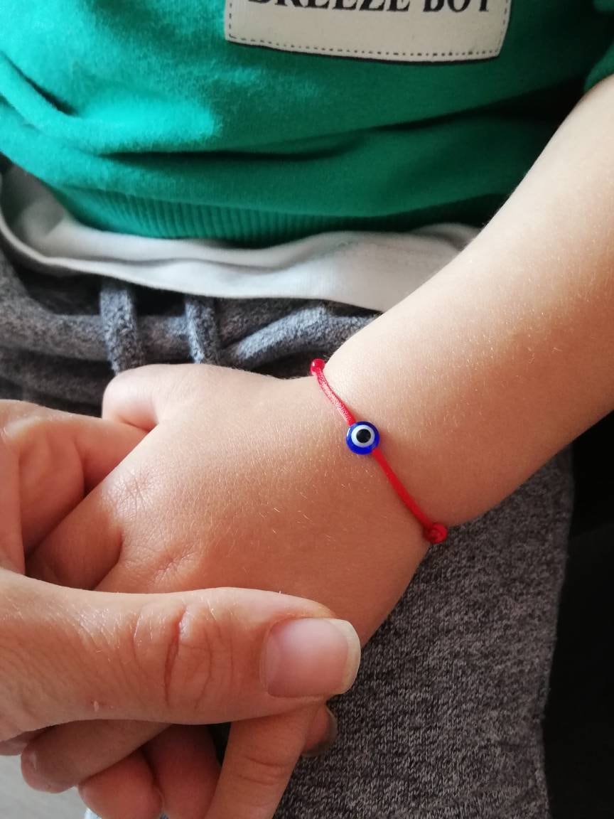 Delicate Satin Red Baby Evil Eye Bracelet. Toddler Nazar Eye Etsy