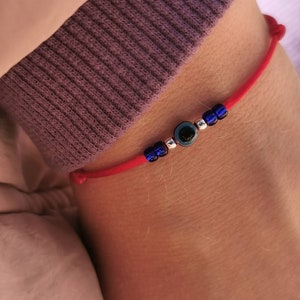 Böses Auge rotes Armband. Rotes Faden Armband für Mädchen. Geschenk für sie. Nazar Augenschutz. Magnetisches Armband. Rote Schnur des Schicksals