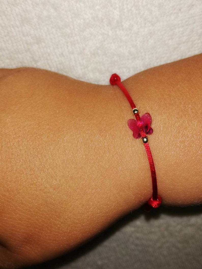 Charm 14k solid gold baby shower gift Kabbalah red baby bracelet Baby Girl gold shower gift ideas. Protection red thread Newborn girl