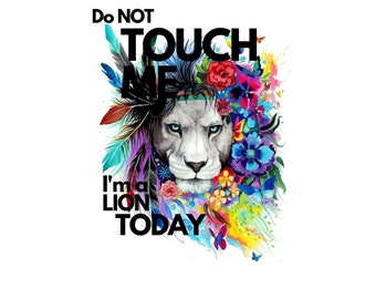 Illustrative Lion | Lion PNG | Colorful Lion Sublimation | Lion Portrait PNG | DTG Printing | Instant download | T-shirt Sublimation | Angry