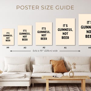 It's Guinness Not Beer Poster, Funny Wall Art, Home Decor, Gift for Beer Lovers, Bar Sign, Kitchen Decor, Man Cave Poster, Beer Humor