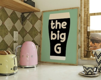 Guinness Print | The Big G Poster | Stout Lover Gift | Gift for Beer Lovers | Funny Irish Pub Wall Art | Guinness-Inspired Beer Print