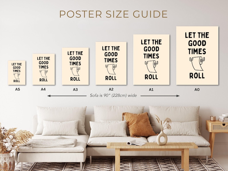 Let the Good Times Roll Poster | Funny Bathroom Wall Art | Toilet Paper ...
