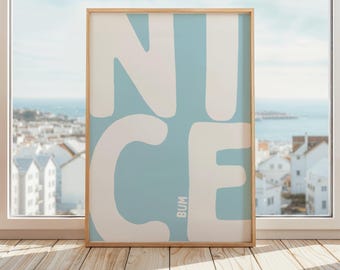 Netter Penner Poster | Schöner Bum Print | Lustige Badezimmer Wand Kunst | Minimalistisches Typografie-Poster | Witzige Wohnkultur | Blau & Weiß