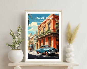 New Orleans Travel Print Wall Art New Orleans USA Louisiana Travel Poster New Orleans Hanging Home Decor New Orleans Wanderlust Gift