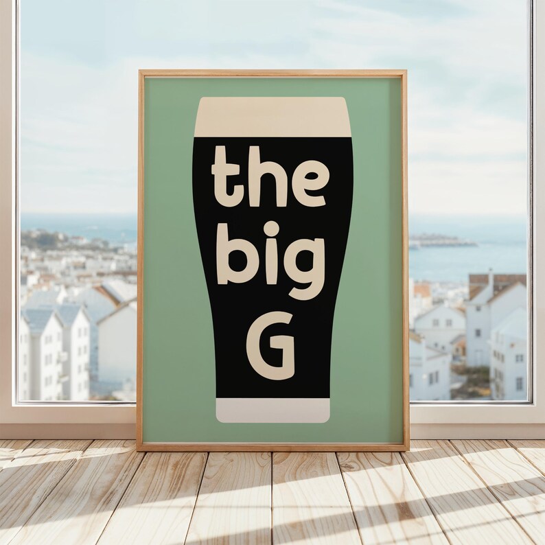 The Big G Art Print, Beer Poster, Pub Decor, Modern Wall Art, Home Bar Art, Beer Lover Gift, Kitchen Wall Art, Brewery Art Print