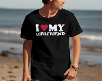 Ik hou van mijn GF T-shirt, Unisex Love Statement Tee, Vriendin Waardering Shirt, Romantisch Cadeau Idee, Grappige Paren Shirt