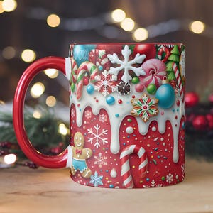 Cute Christmas Mug | Festive Christmas Candy Mug | Christmas Stocking Gift 11oz Ceramic Mug | Perfect Christmas Gift | Christmas Coffee Gift