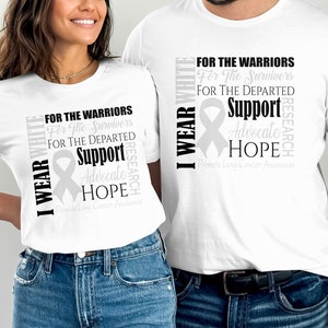 Lung Cancer Awareness T-Shirt Gift for Support of Lung Cancer Survivor Shirt Gift for Lung Cancer Awareness White Ribbon Tee