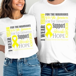 Sarcoma Awareness T-Shirt Gift for Support of Sarcoma Survivor Shirt Gift for Sarcoma Awareness Yellow Ribbon Tee