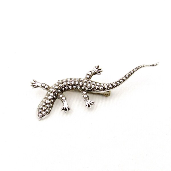 Silver Tone Salamander Pin - Western Germany