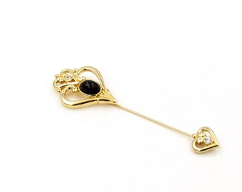 Broche Pendentif Croix De Malte Vintage Doré à Strass Avon - Occasion