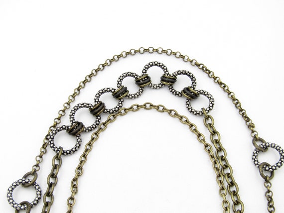 Vintage Kiam Family/Lia Sophia Layered Metal Chai… - image 3