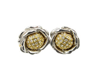 Nolan Miller Floral Rhinestone Earrings