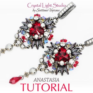 Padrão de brincos de miçangas, padrão de miçangas de semente, tutorial de miçangas, tecelagem de miçangas, moldura de joias diy - ANASTASIA