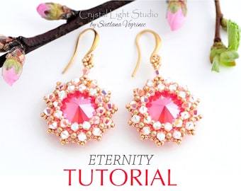 Patrón de cuentas para pendientes de cuentas, Patrón de pendientes con cuentas, Descarga instantánea del tutorial de tejido de cuentas en Pdf - ETERNITY