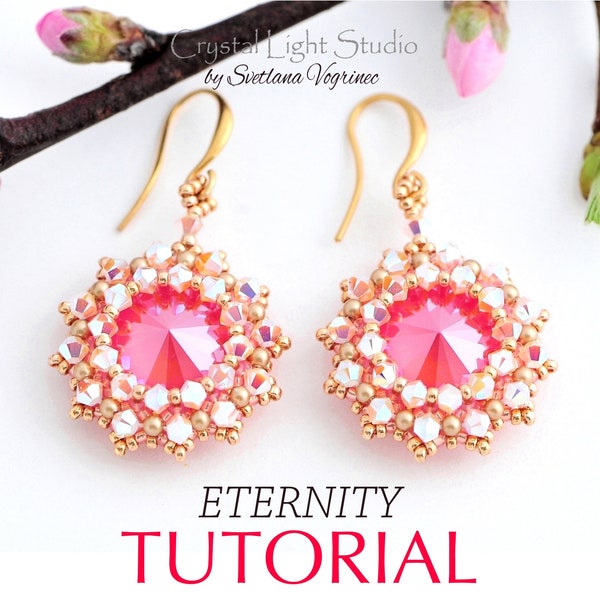 Bead pattern for seed bead earrings, Beaded earrings pattern, Pdf beadweaving tutorial instant download - ETERNITY