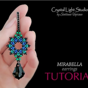 Seed bead earrings beading pattern, DIY jewelry making, Easy beadwork tutorial, Beadweaving miyuki pattern pdf instant download - MIRABELLA