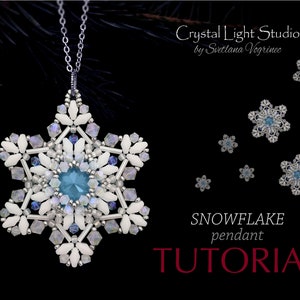 Christmas Snowflake beading pattern, Holiday tree toy ornament pattern, Snowflake bead necklace tutorial, Christmas home decor, DIY Jewelry