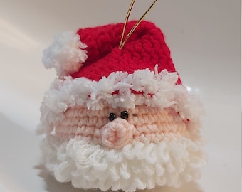 Ornement d’arbre du Père Noël, Crochet fait à la main, ornement de Noël amigurumi, jouet en peluche, Ornement au crochet du Père Noël, Clause du Père Noël, Père Noël