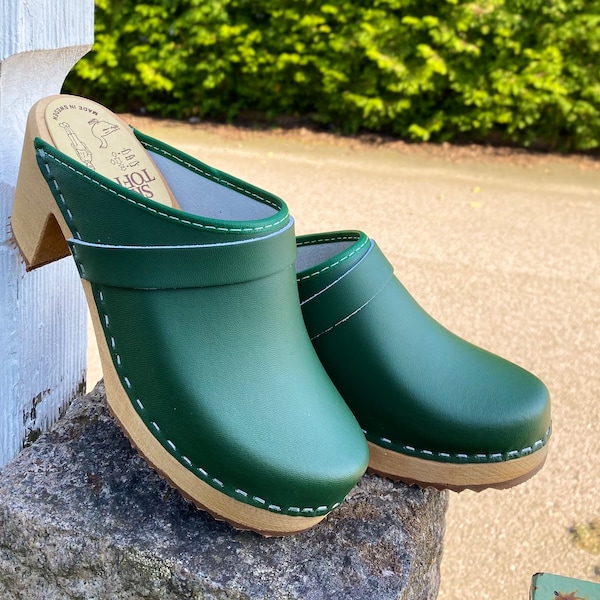 high heel clog mules