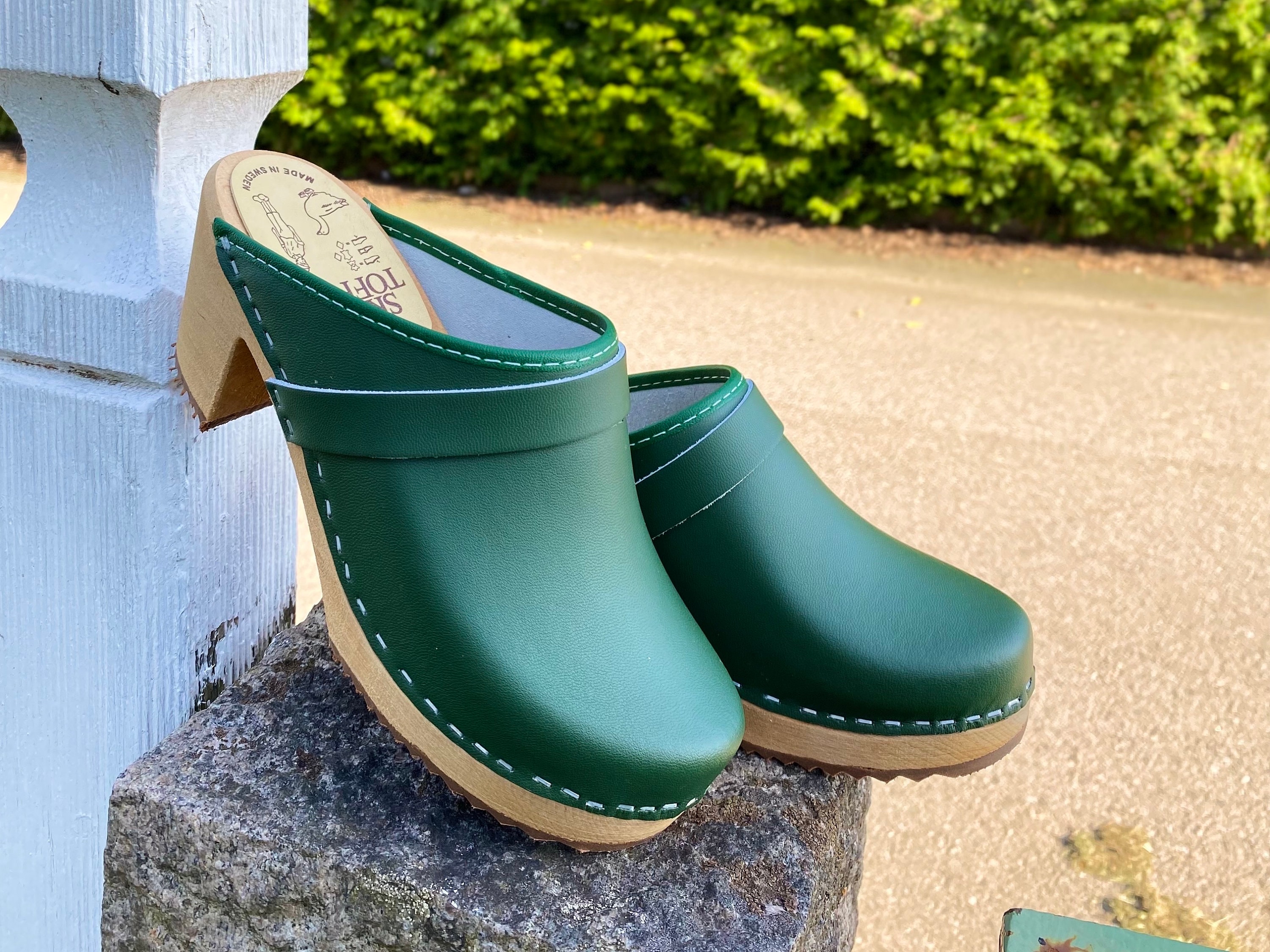 Plain Leather High Heel Clogs Etsy